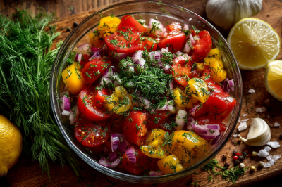 Никакого уксуса: без этого салата на шашлыки не езжу &mdash; помидоры с красным луком в сладкой заправке