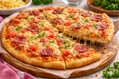 Выручает всегда: заливная пицца на майонезе без дрожжей &mdash; быстрее не бывает