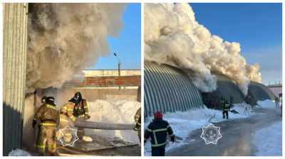 Пожар в мебельном цехе тушат в Астане