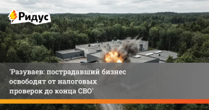 Разуваев: пострадавший бизнес освободят от налоговых проверок до конца СВО